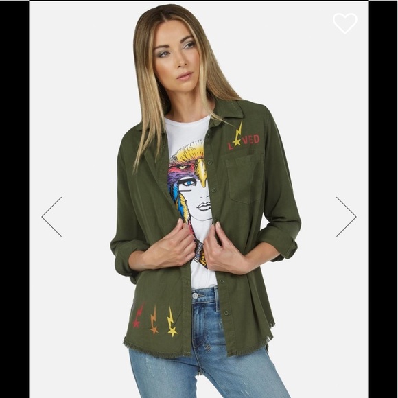 Lauren Moshi Sloane Rainbow Lady Eagle Button Down - Picture 1 of 3